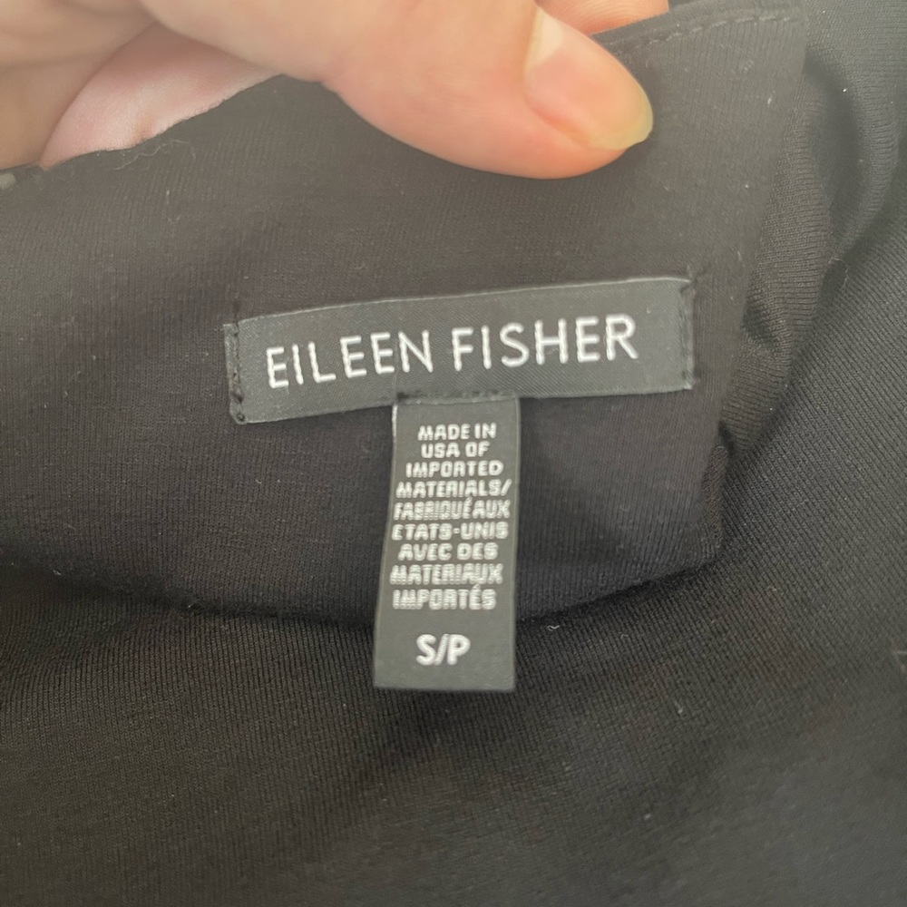 Eileen Fisher Black Crop Cap Sleeve Jumpsuit - Picture 7 of 7